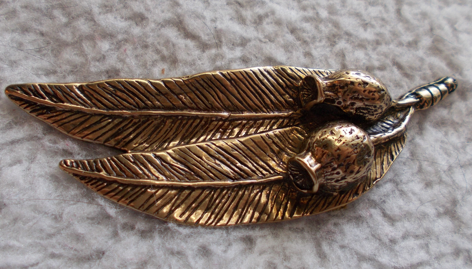 Leaf Brooch Solid Brass by JJK Made in Australia with original case 3.54″ inches
