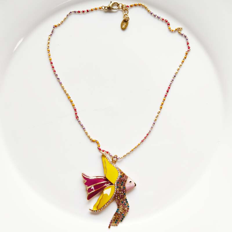 16″ Zara Sea Life Fish Pendant Necklace Gift Retro Women Party Vacation Jewelry