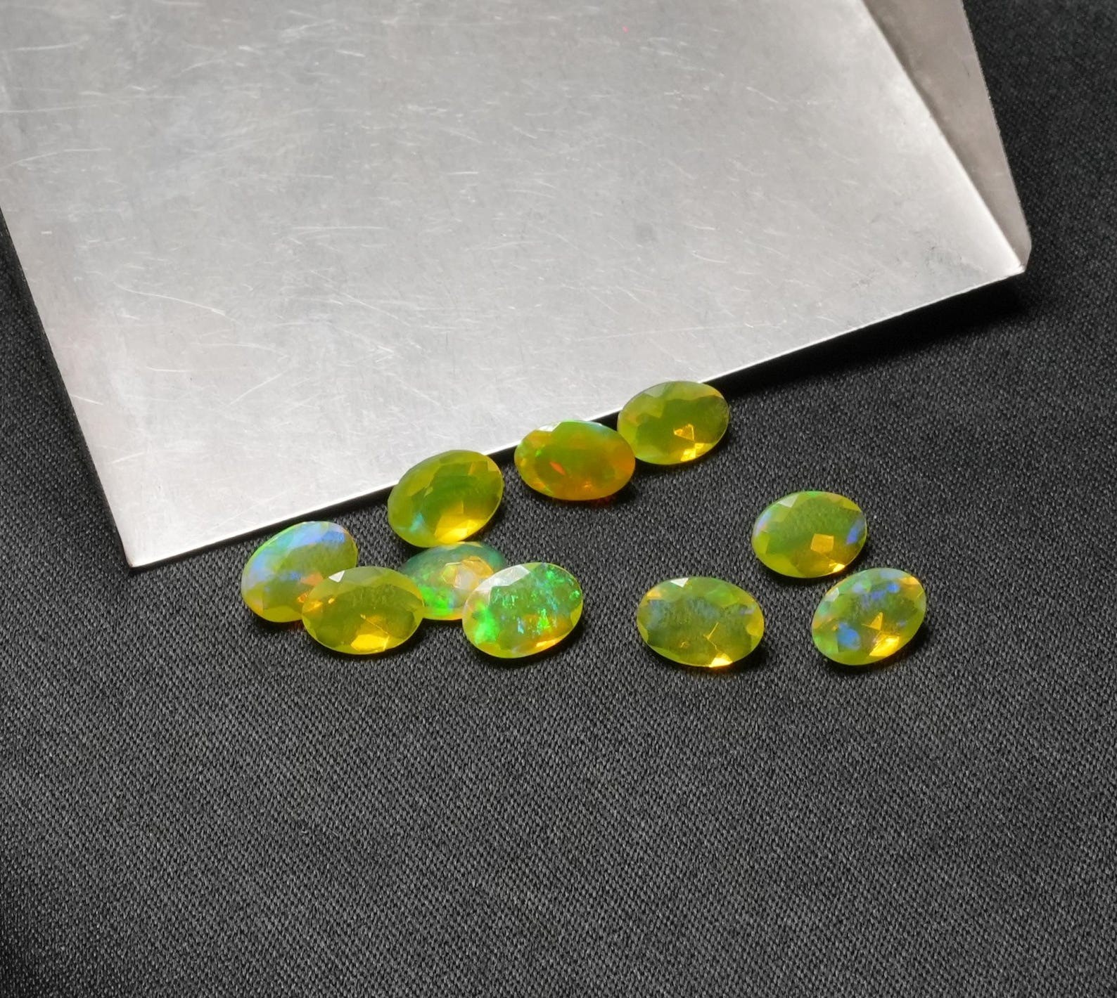 Natural Yellow Ethopian Opal Oval Faceted Cut 3x5mm To 8x10mm Loose Gemstone