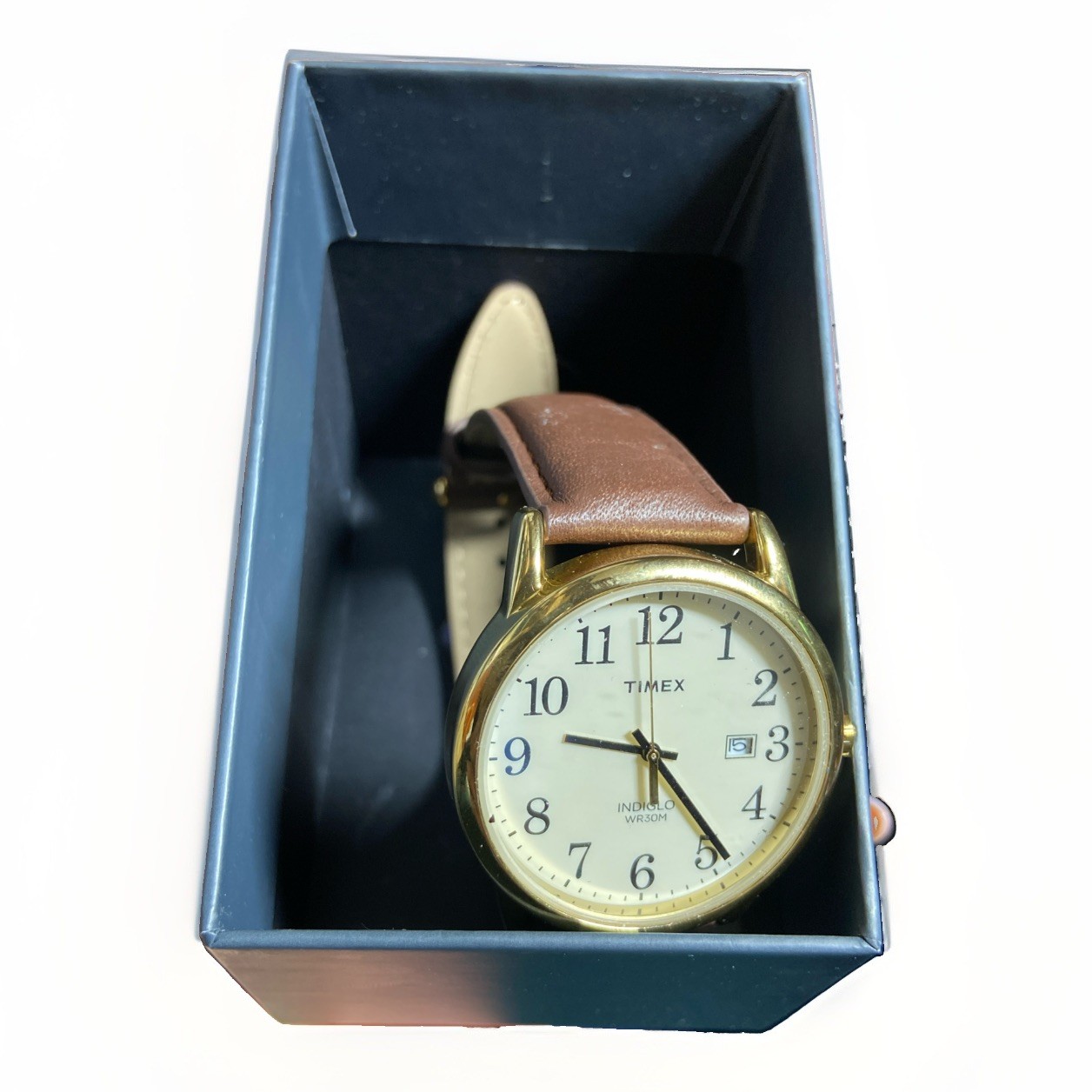 Timex TW2P75800, Men’s Easy Reader Brown Leather Watch, Indiglo, Date, 38MM