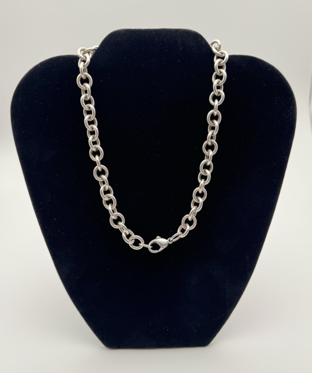 Tiffany & Co Sterling Silver Return to Tiffany Heart Tag Choker Necklace-15 inch