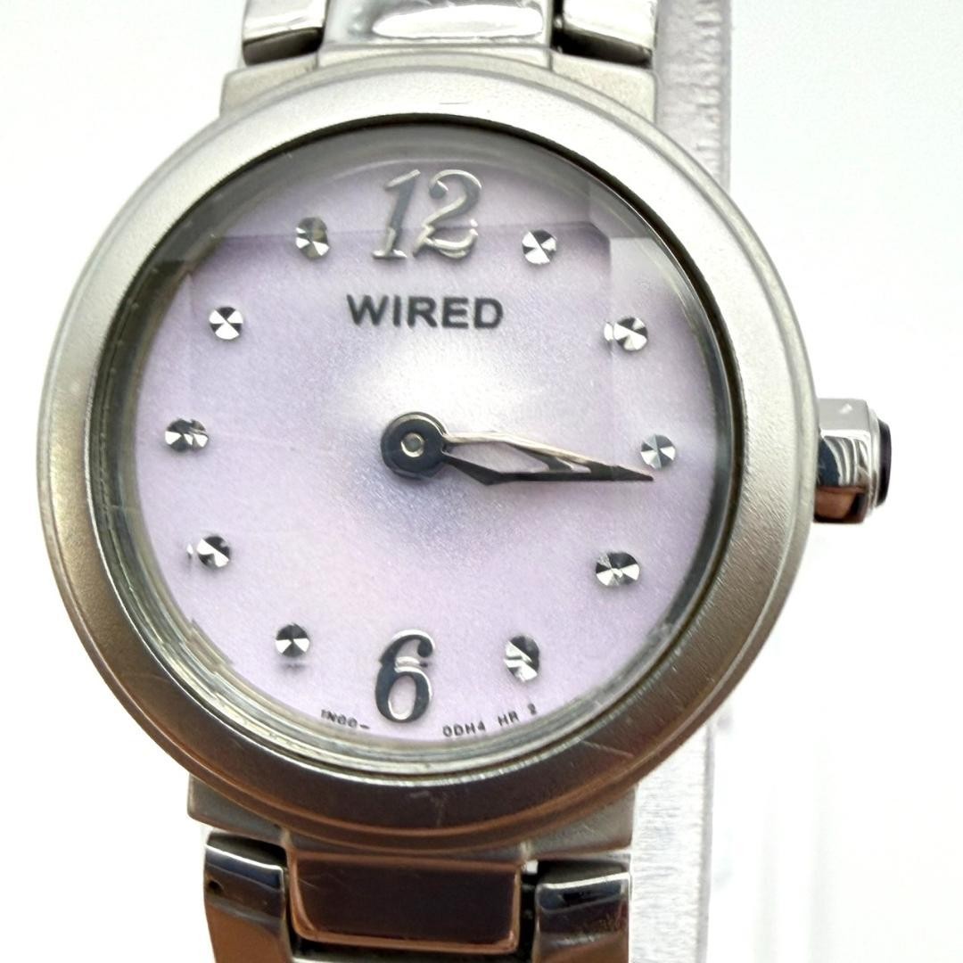 Excellent condition Seiko WIRED watch, new battery, lavender dial, diamond, wome