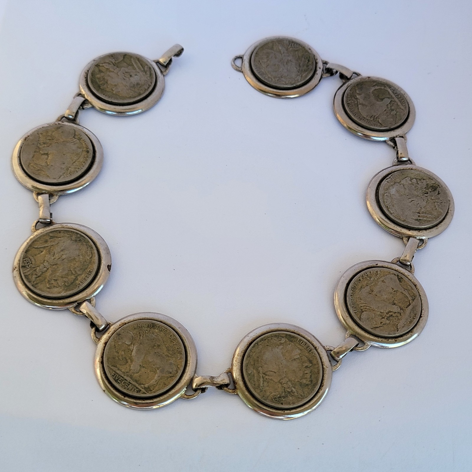 Vintage Buffalo Native American Indian Nickles NECKLACE Part 14″ Chain ***READ**