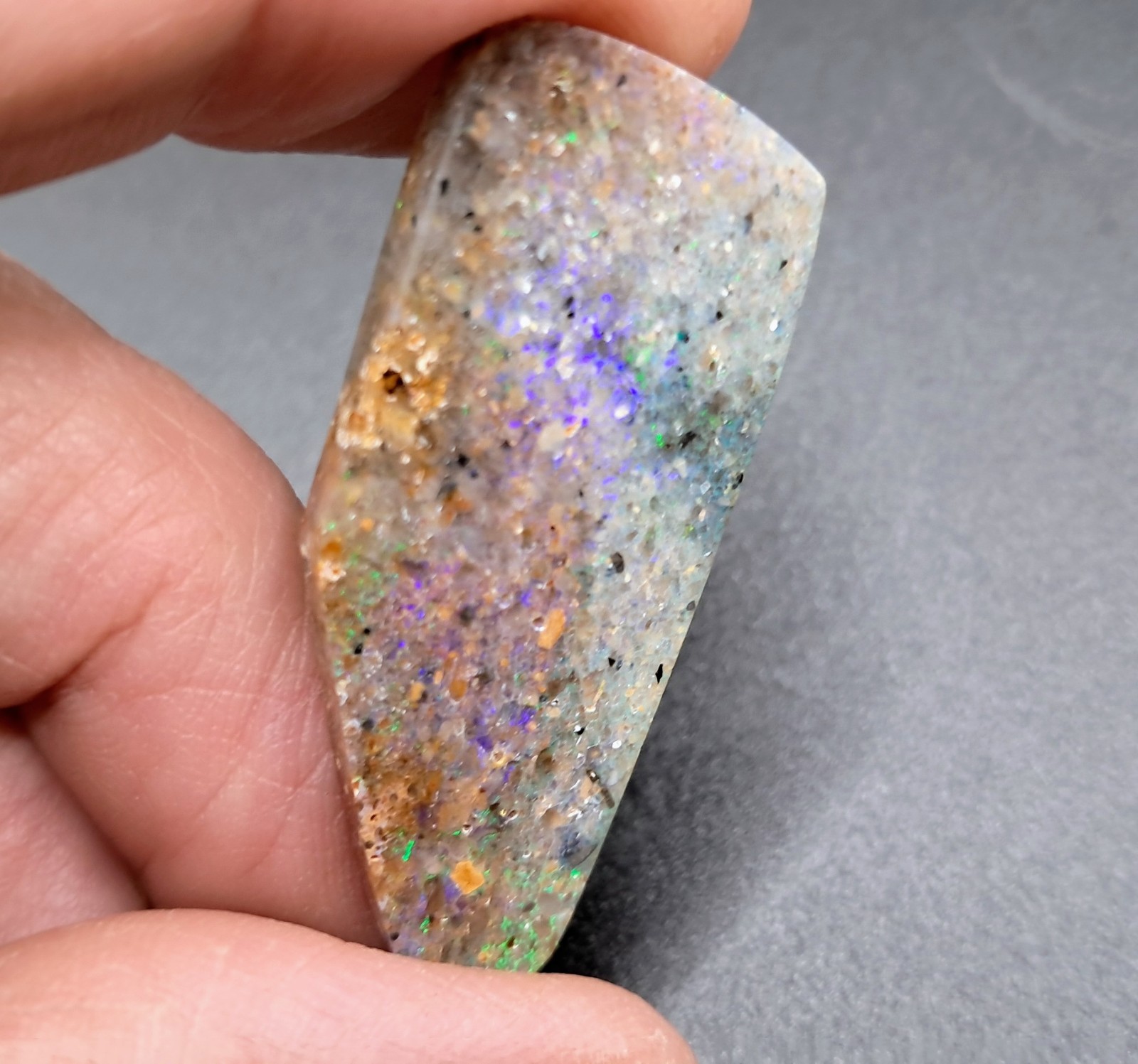 Louisiana Opal Cabochon 43.5 X 18 mm Freeform