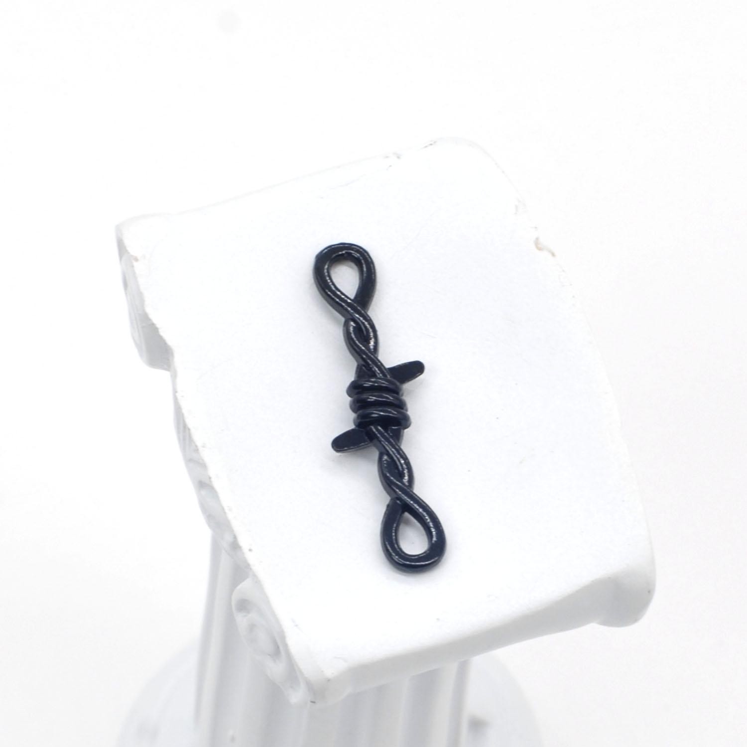 8PCS or 20PCS Black Tone Barbed Wire Gothic Chain Choker Connectors LCRG09