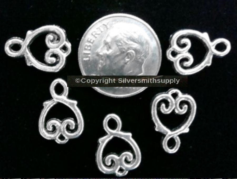 Victorian jewelry style 14x10mm links antique silver plated zinc 5 pcs fpl005