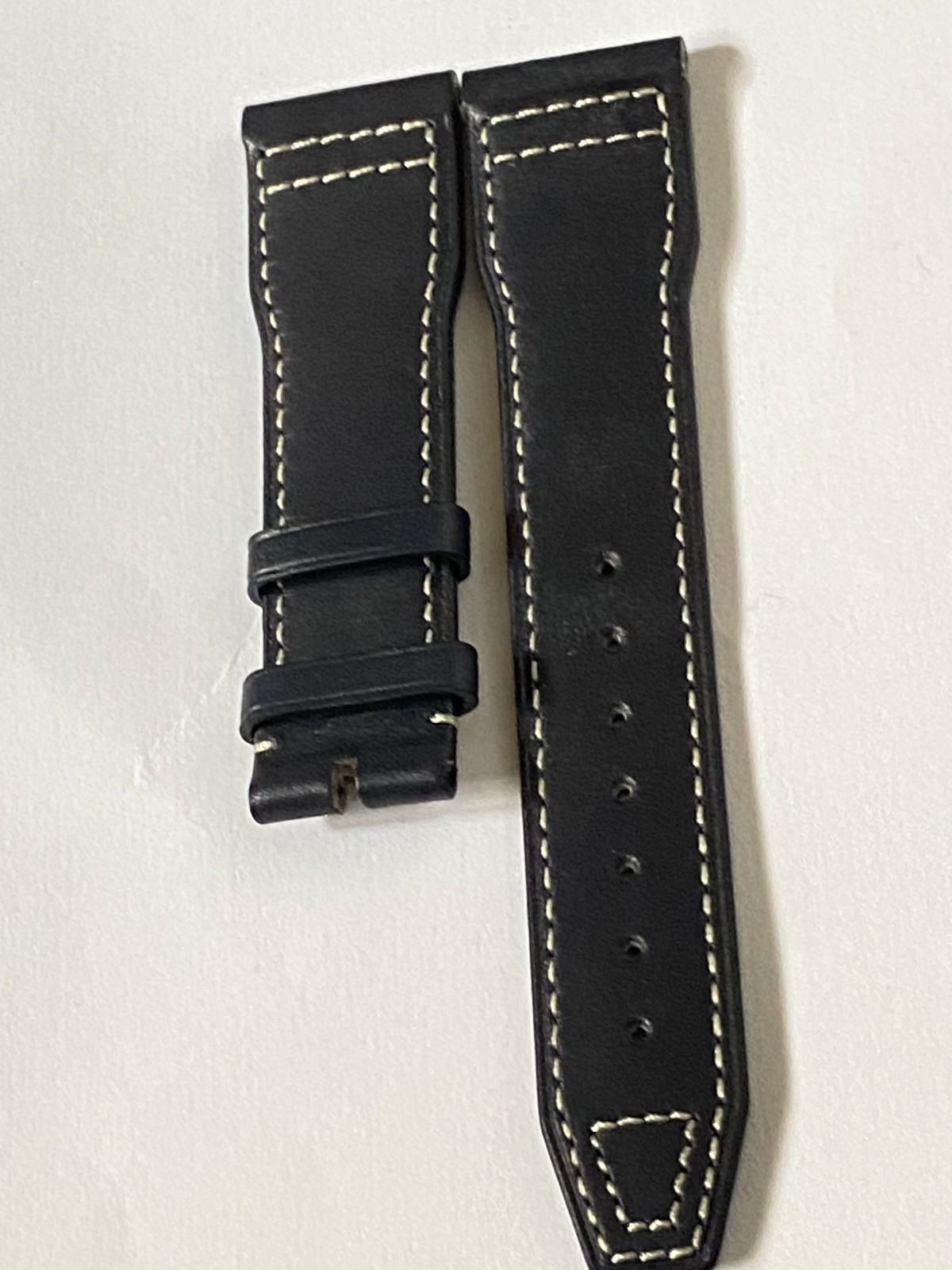21 mm black leather easy fit strap for Portofino Portugieser IWC with buckle