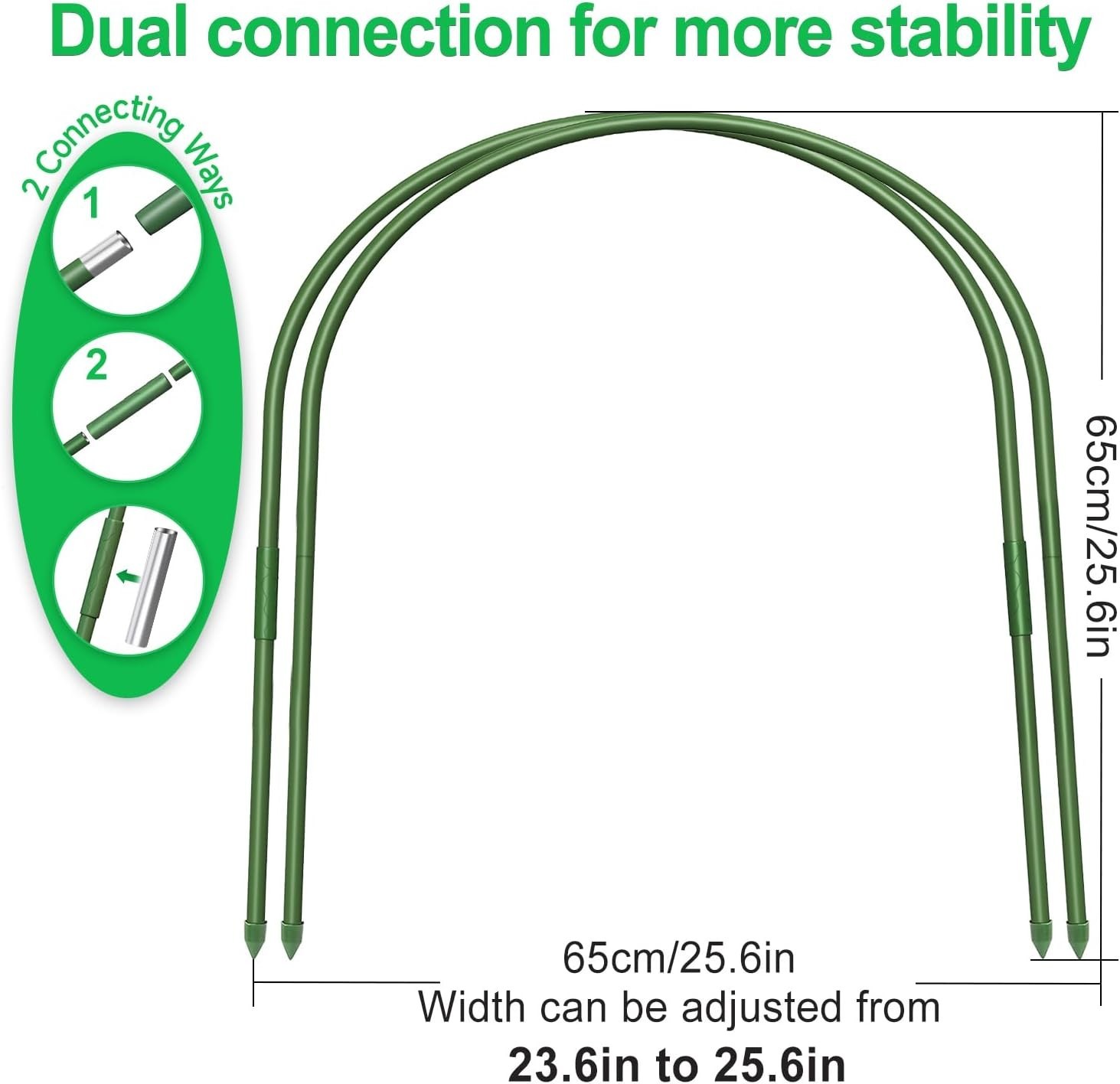 Durable 6Pc Garden Hoops – 23.6” x 25.6” for Indoor & Outdoor Plant Support