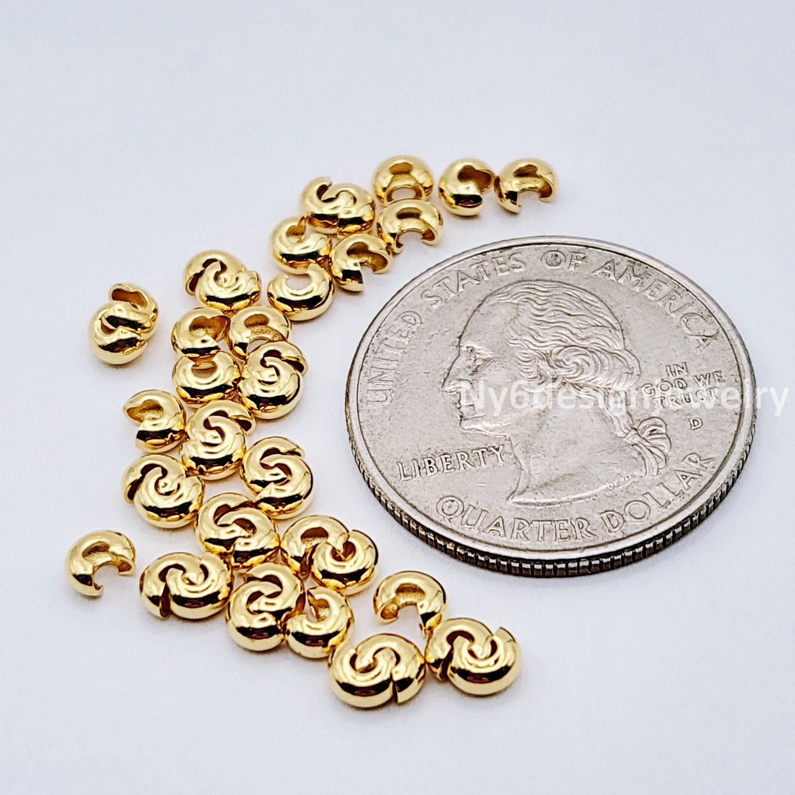 Gold Plated Crimp Cover Spacer Beads 3mm 4mm 5mm – Jewelry Findings for DIY