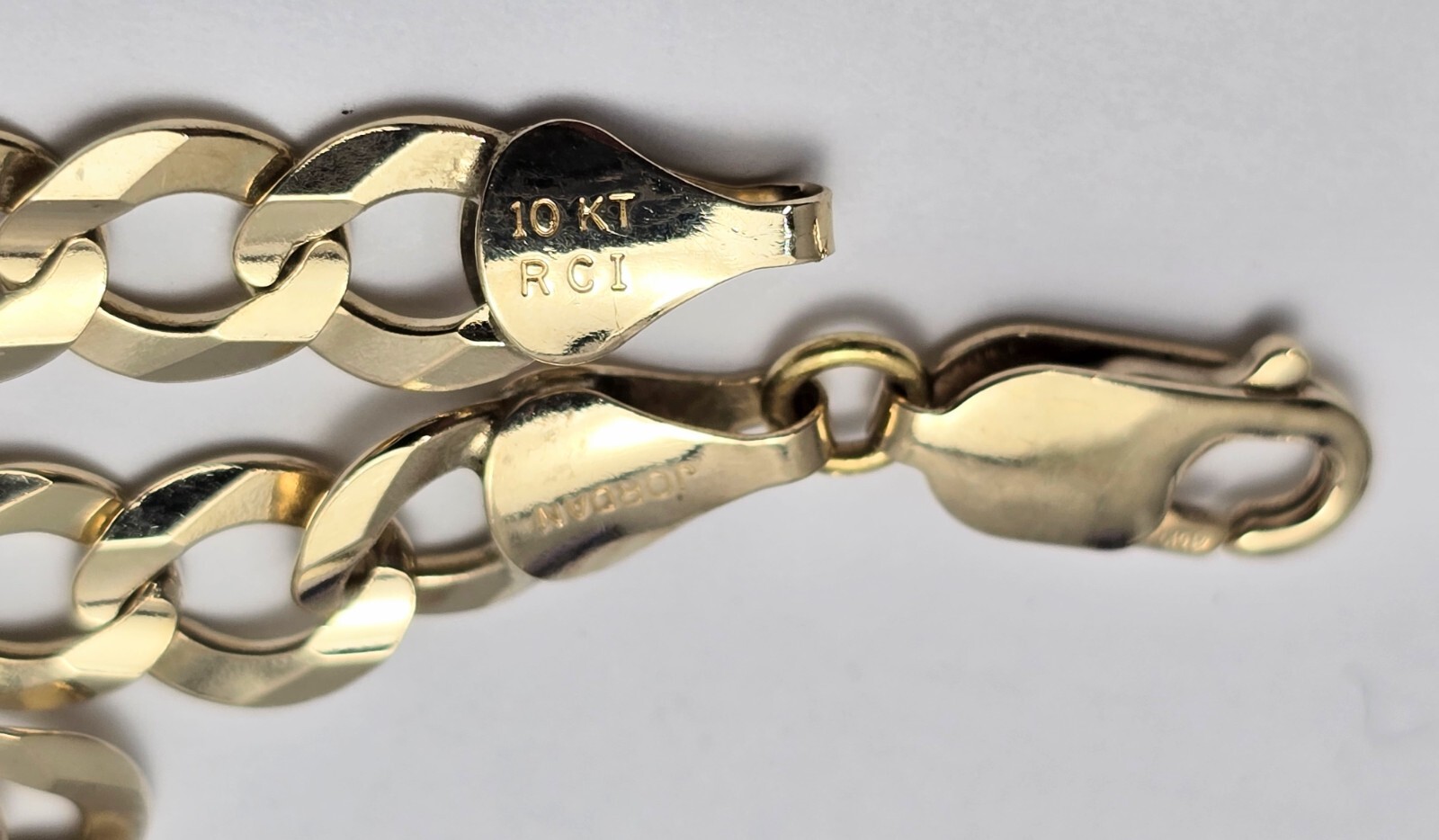 Unique 10K Karat Solid Yellow Gold Flat Curb Link Chain Necklace – 22.50″ Length