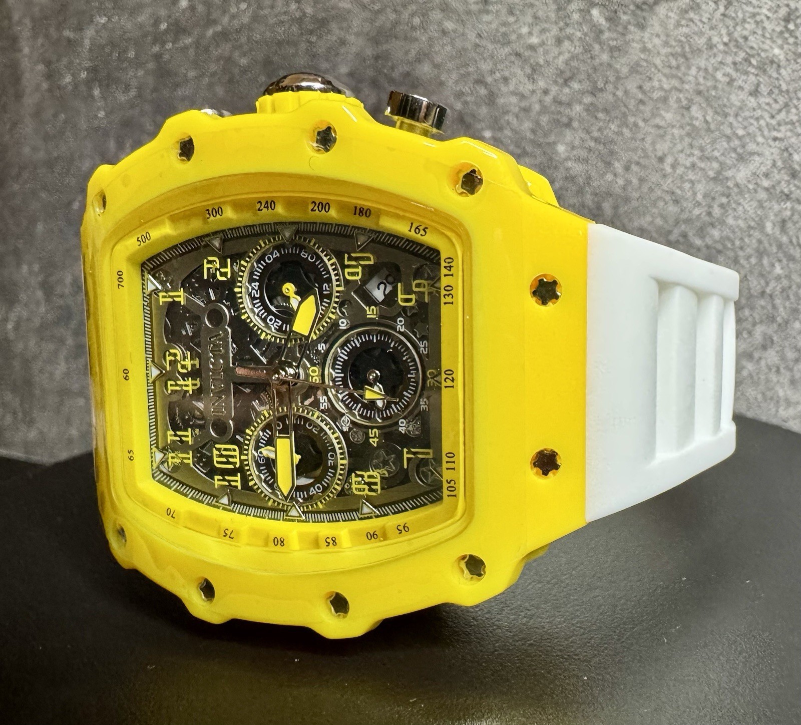 Invicta Racing 69740 Race Miami Special Edition Yellow Skeleton Chronograph NIB