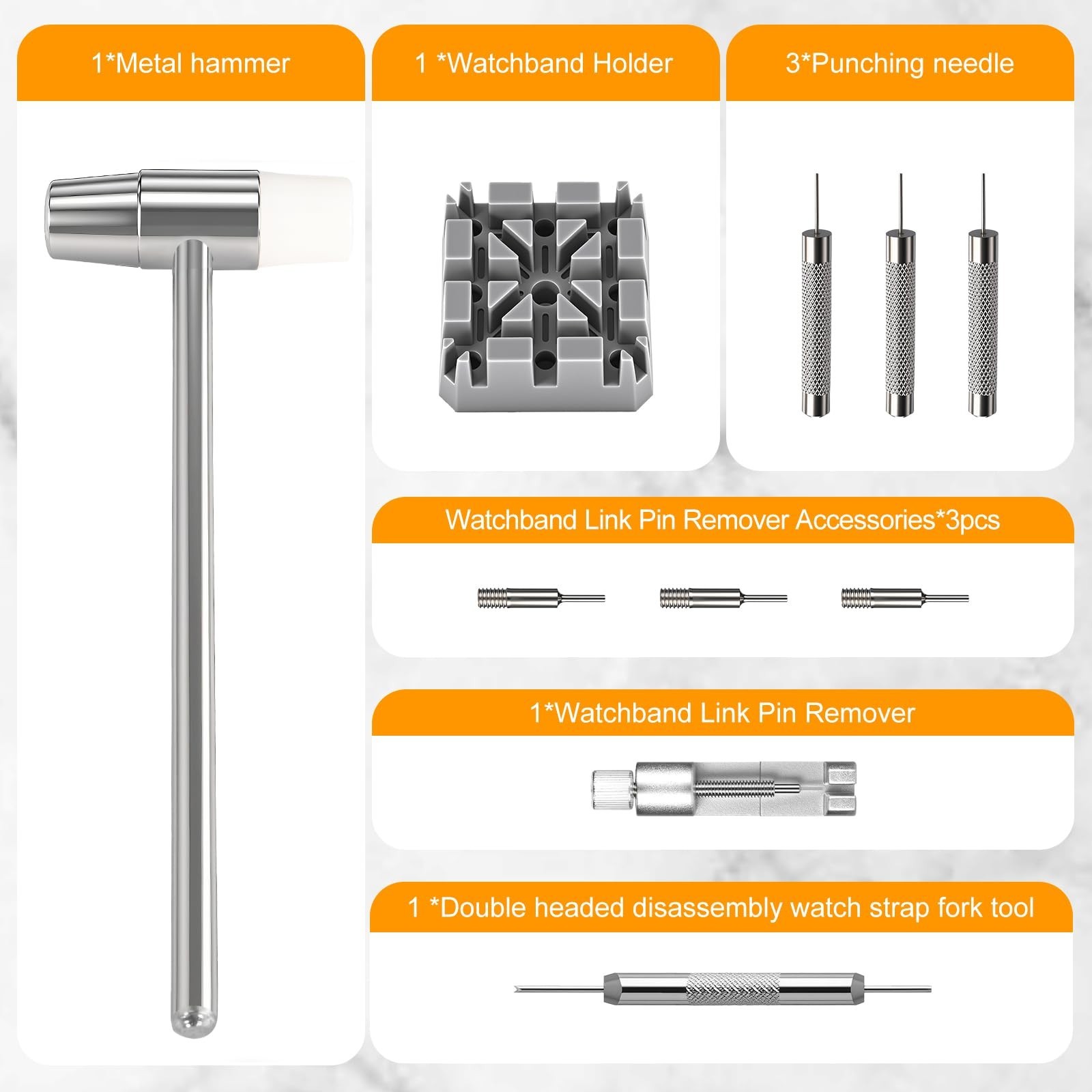 Watch Link Removal Kit, All Metal Watch Strap Link Removal, Sizing Kit with P…