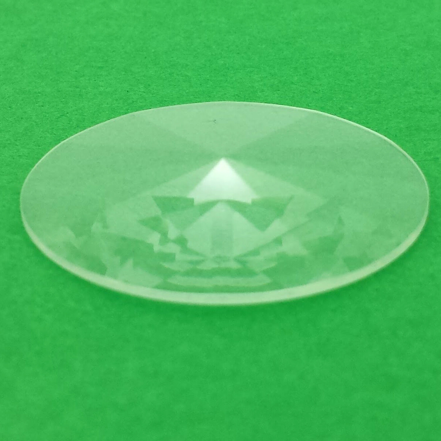 Watch Crystal Round Prism Faceted Pyramid Style Mineral Glass 22.5 24.5 30.0