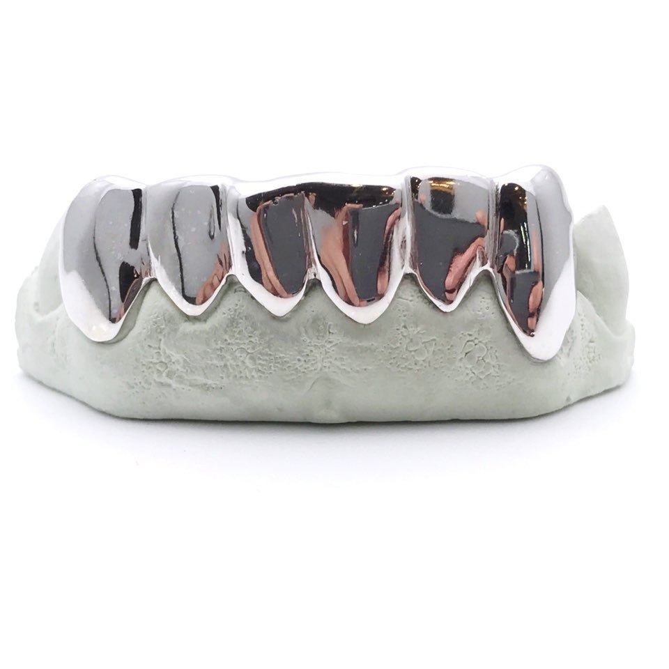 925 Sterling Silver Custom fit Handmade Grillz Plain Silver teeth REAL Grill