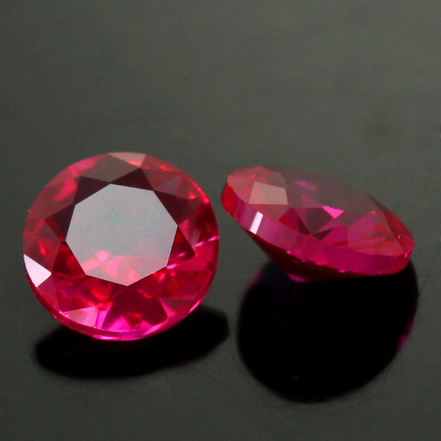 Natural Certified MOGOK Red Ruby 7.00 MM Round Pair Unheated Loose Gemstones