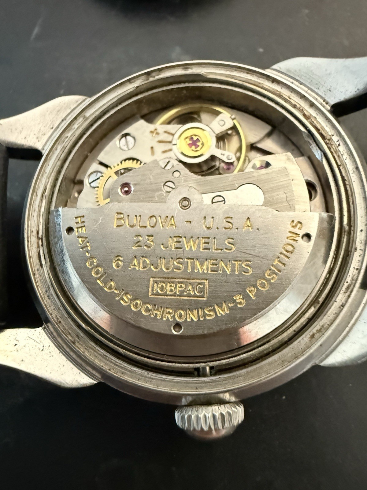 Vintage 1958 Bulova 23 Jewels Self-Winding Watch 10BPAC 6 Adjustments Sunburst