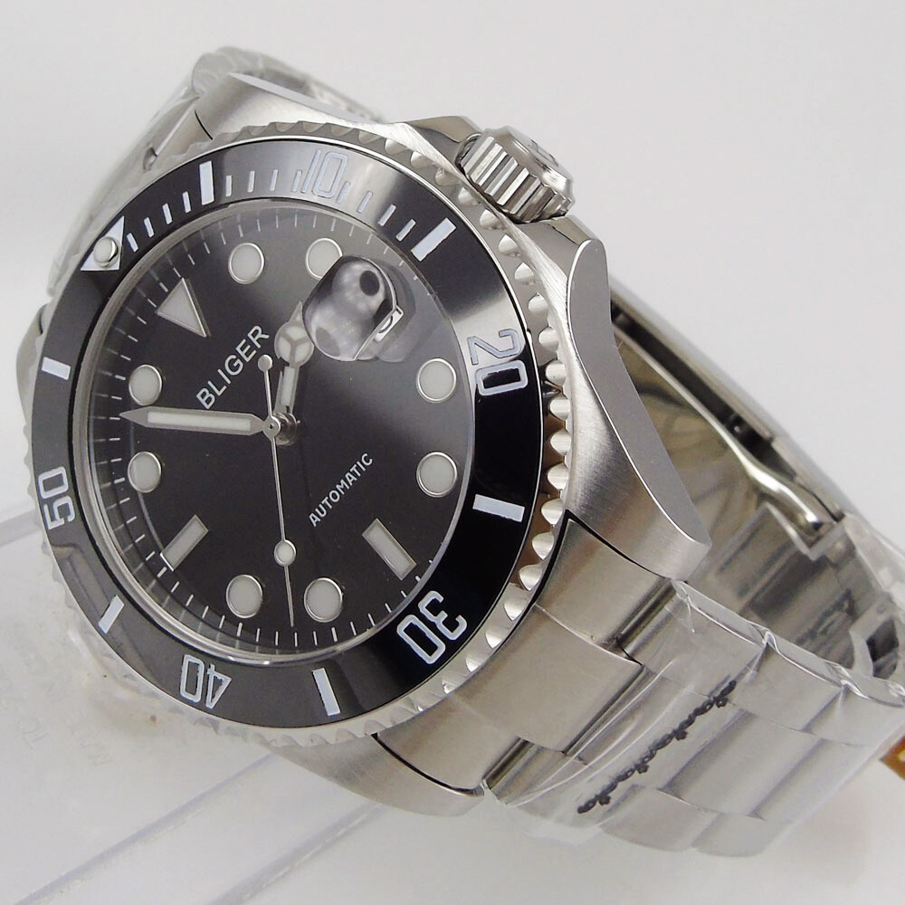 43mm Automatic Mens Wacth NH35A PT5000 Miyota Oyster Strap Sapphire Crystal Date