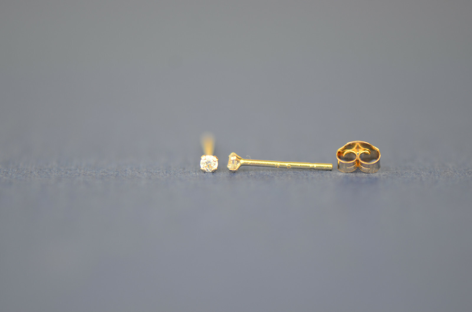 14k Yellow gold round clear CZ martini prong set stud earrings 1.5-10mm