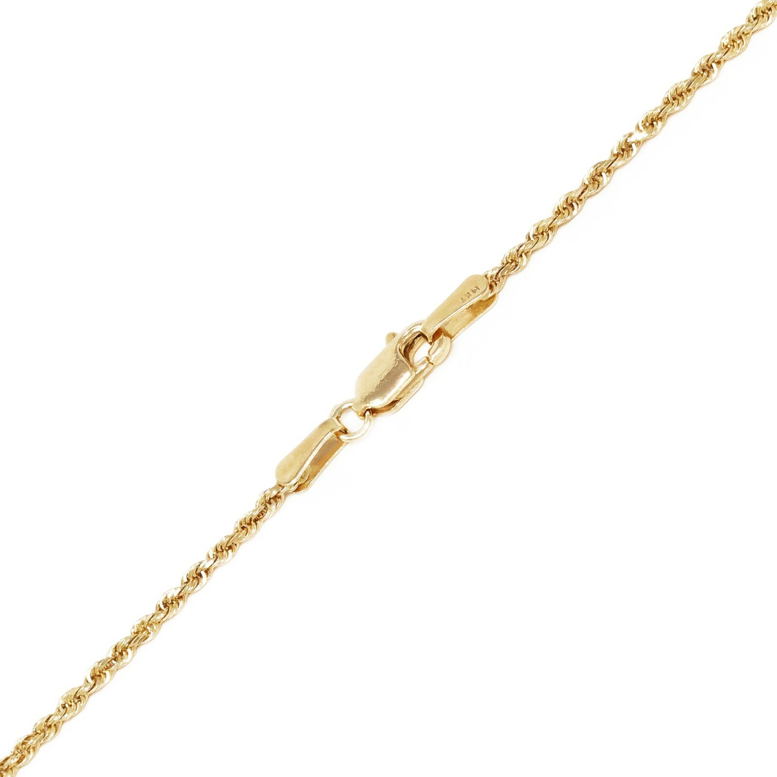 14k Yellow Gold Solid Diamond Cut Rope Chain Necklace 18″ 1.5mm to 4mm