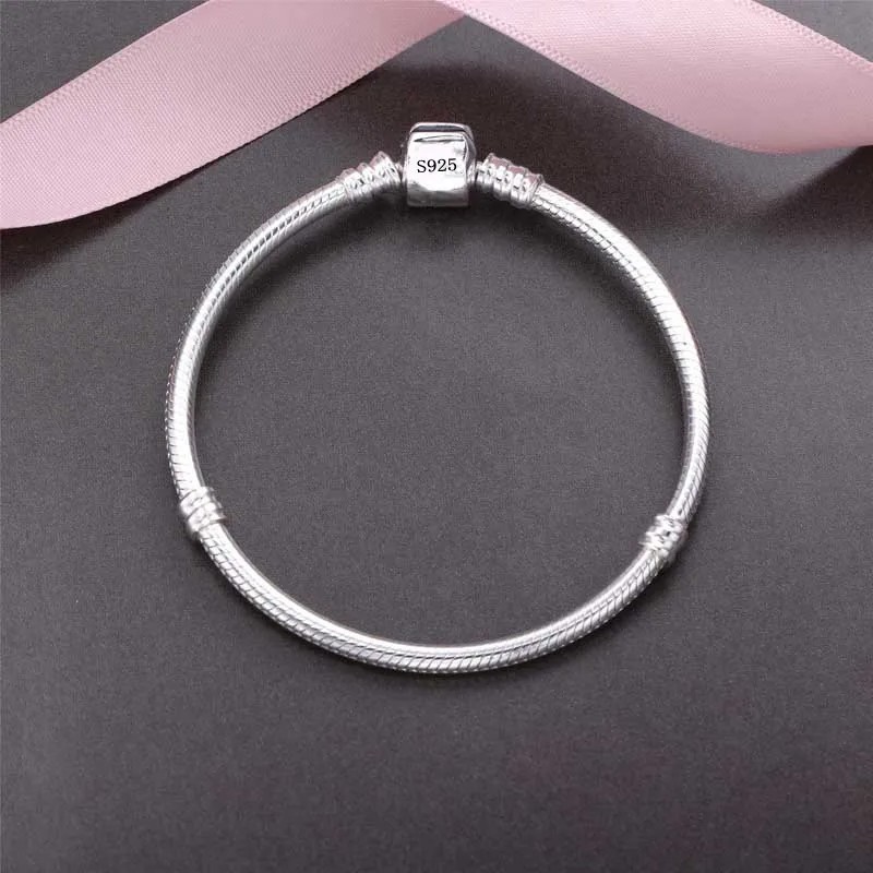 925 Sterling Silver Snake Chain Bracelet Women Smooth Charm Jewelry Handmade