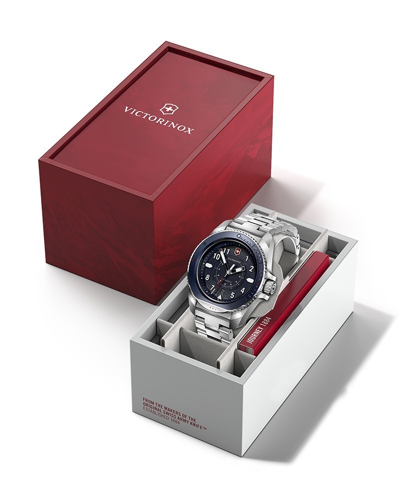 Victorinox Journey 1884 Men’s Quartz Watch 241978 Blue Date Dial Steel 43mm 200M