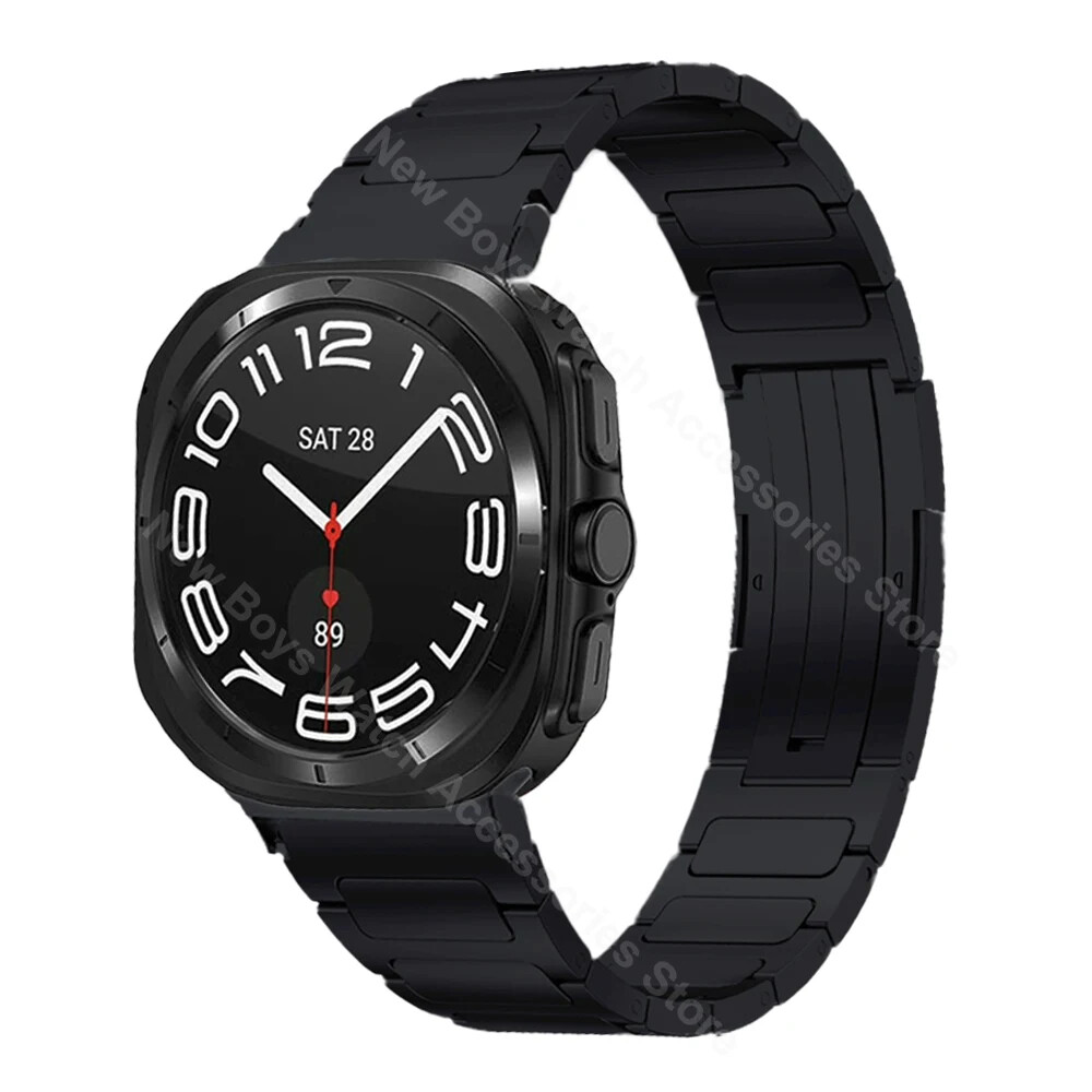 No Gaps Metal Strap Link Bracelet Titanium Band for Samsung Watch 7 Ultra 47mm