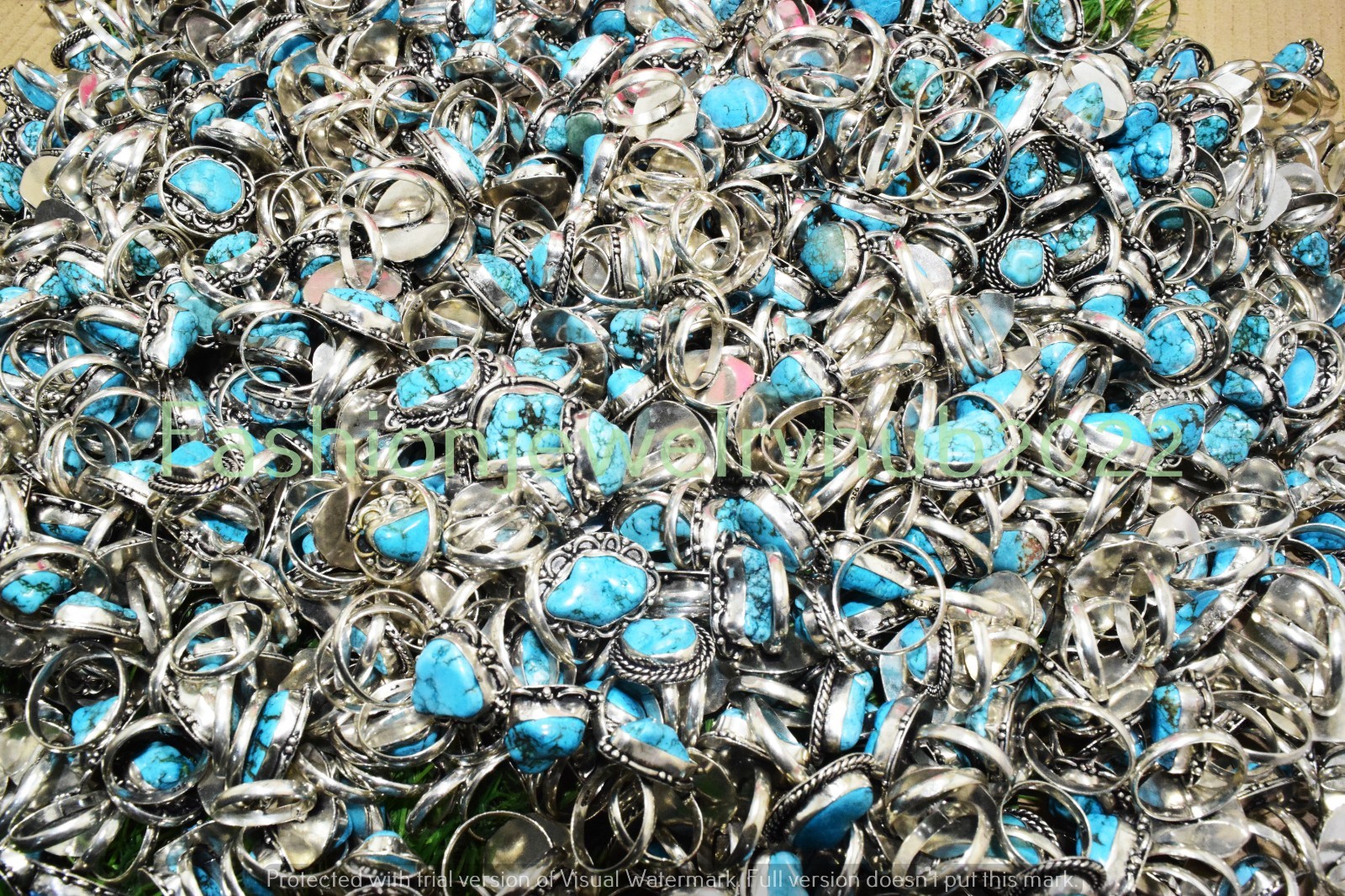 BULK !! Tumbal Turquoise Gemstone Rings Wholesale Lots 925 Silver Plated jewelry