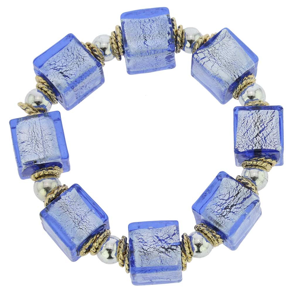 GlassOfVenice Brillio Venetian Cubes Bracelet – Azure Blue