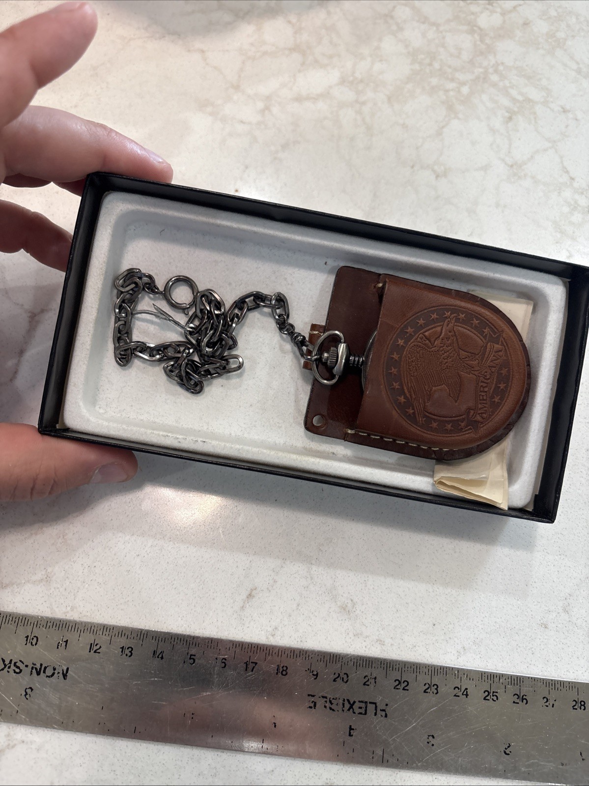 Colibri of London Pocket Watch with Case Pouch Chain NIB No Lid On Box