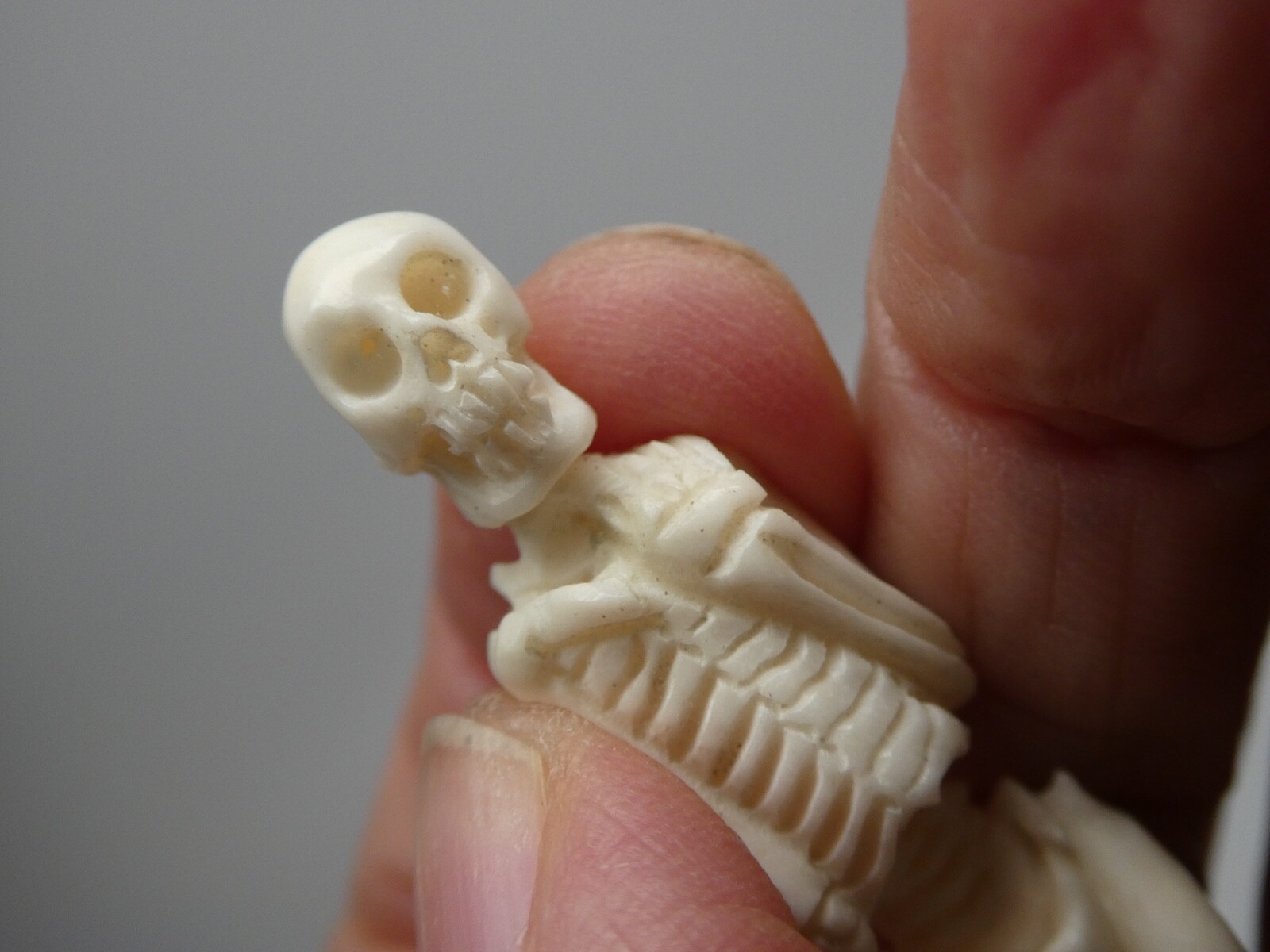 Skeleton Standing Double Sided Anatomical Natural Water Buffalo Bone Pendant