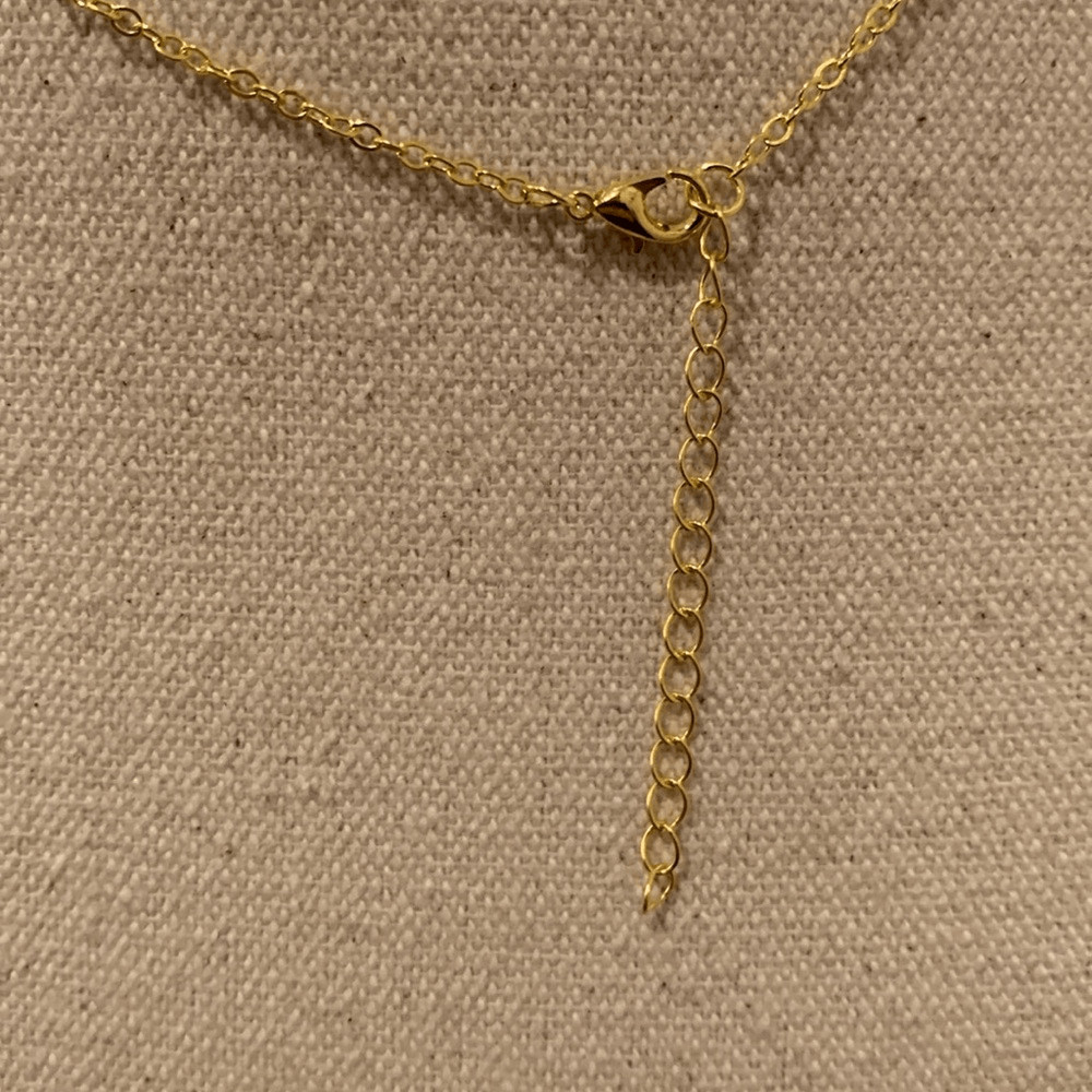 Golden Glow Faux Citrine Pendant Necklace in Polished Gold Tone – New
