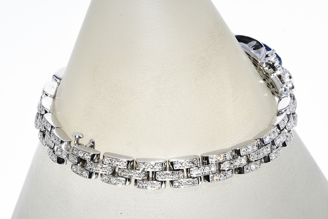 $32,999 11.70CT AGL CERTIFIED NATURAL NO HEAT SAPPHIRE & DIAMOND BRACELET 14K