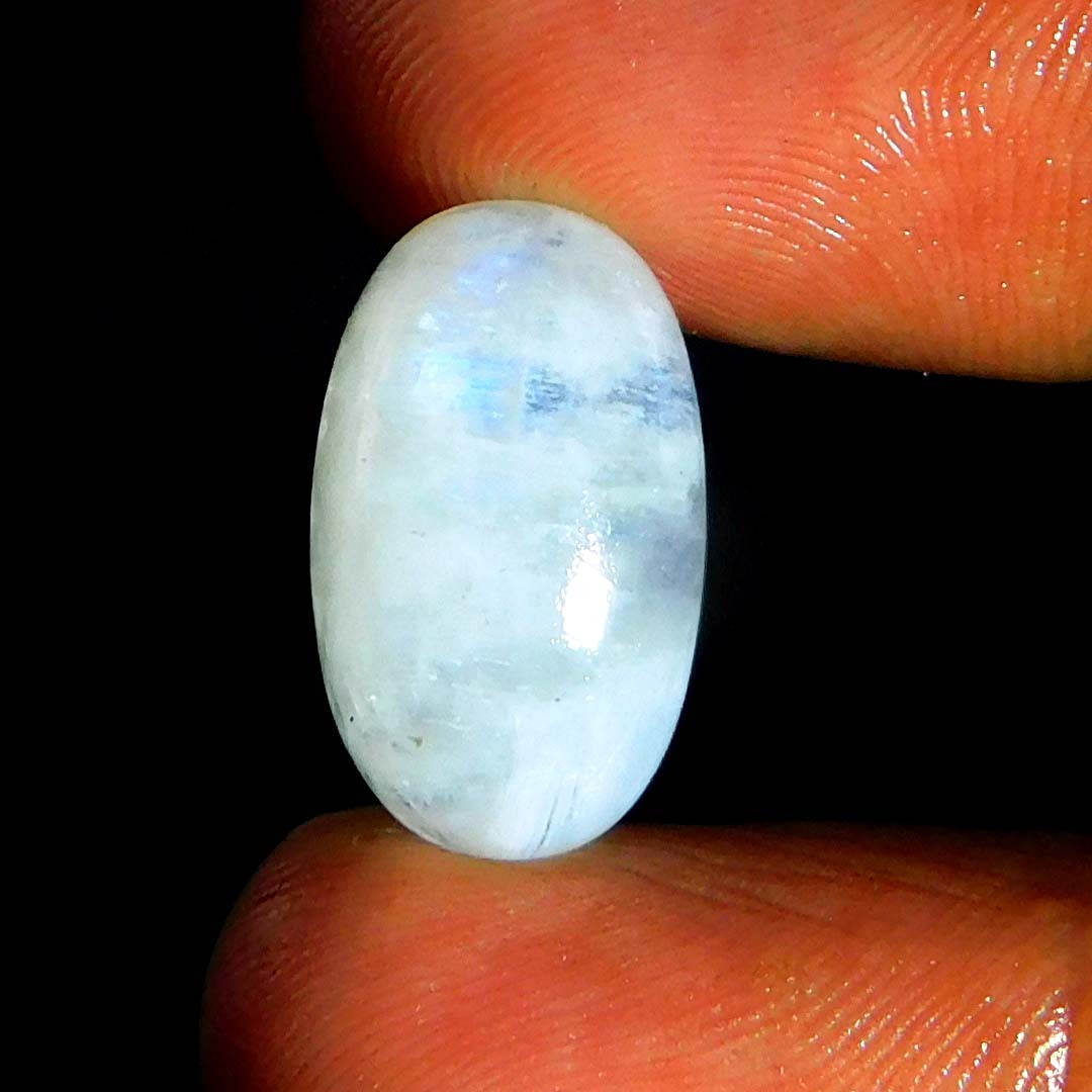 White Rainbow Moonstone Oval Cabochon Natural Loose Gemstone 18x11x07 mm 10.95Ct