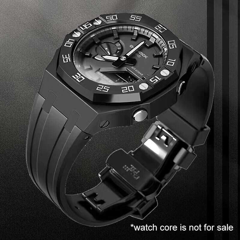 Steel Dial Bezel Mod Kit Case Band for G-Shock GA-2100 GA2110 Metal Rubber Strap
