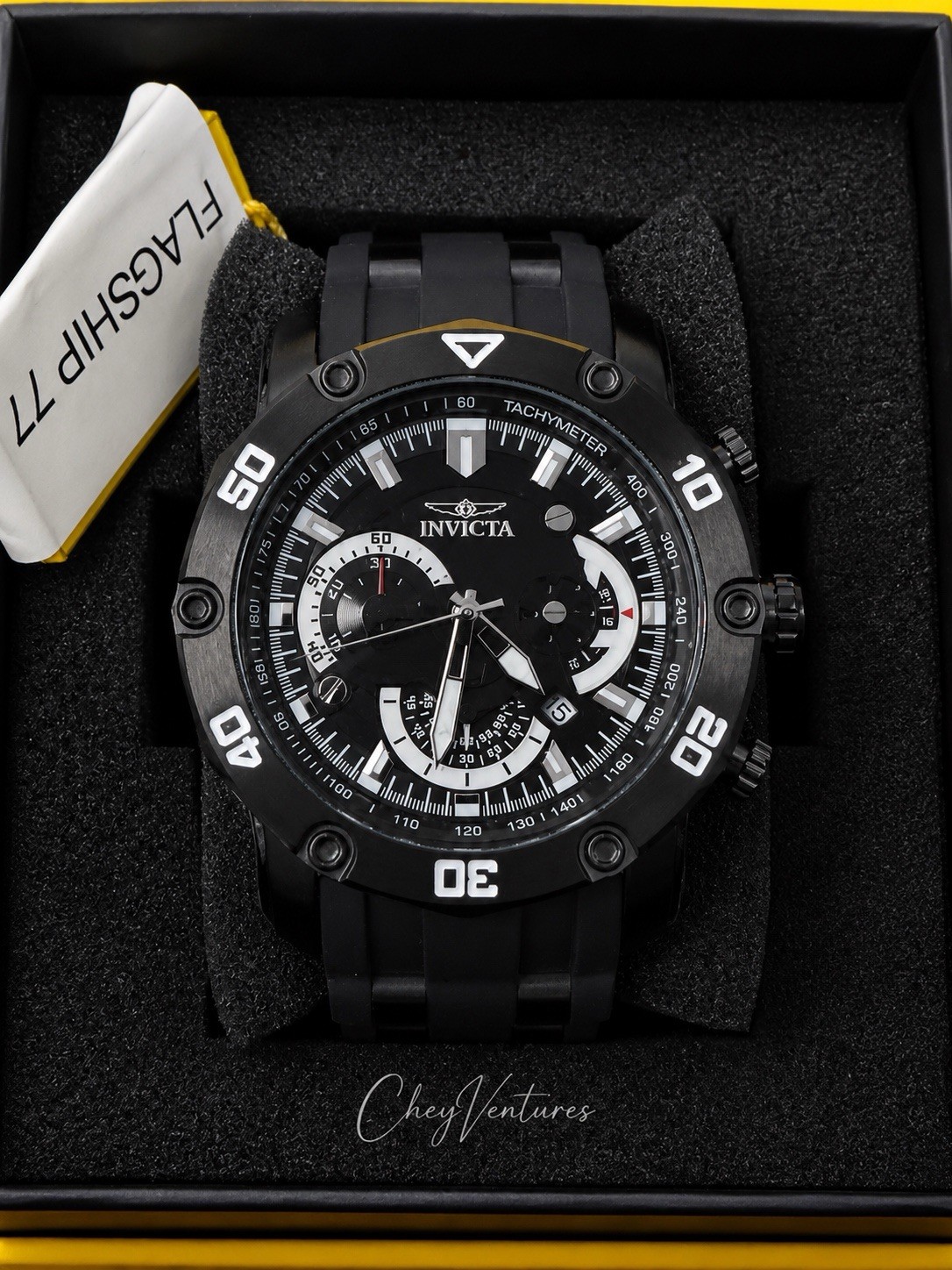 Invicta 22799 Gent’s Chrono Black Dial Steel & Silicone Band Watch