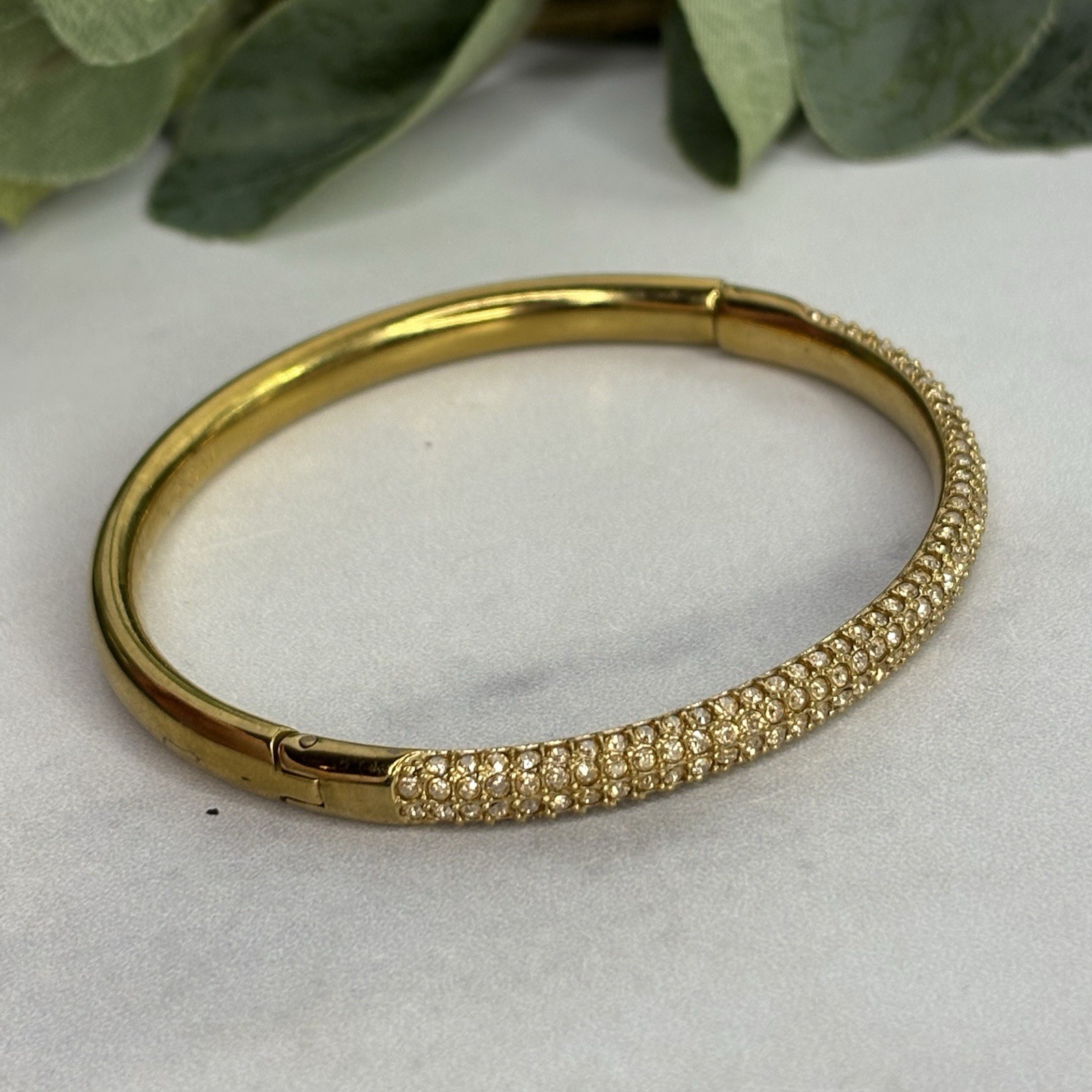 Swarovski Sublima Gold-Tone Pavé Bangle Bracelet