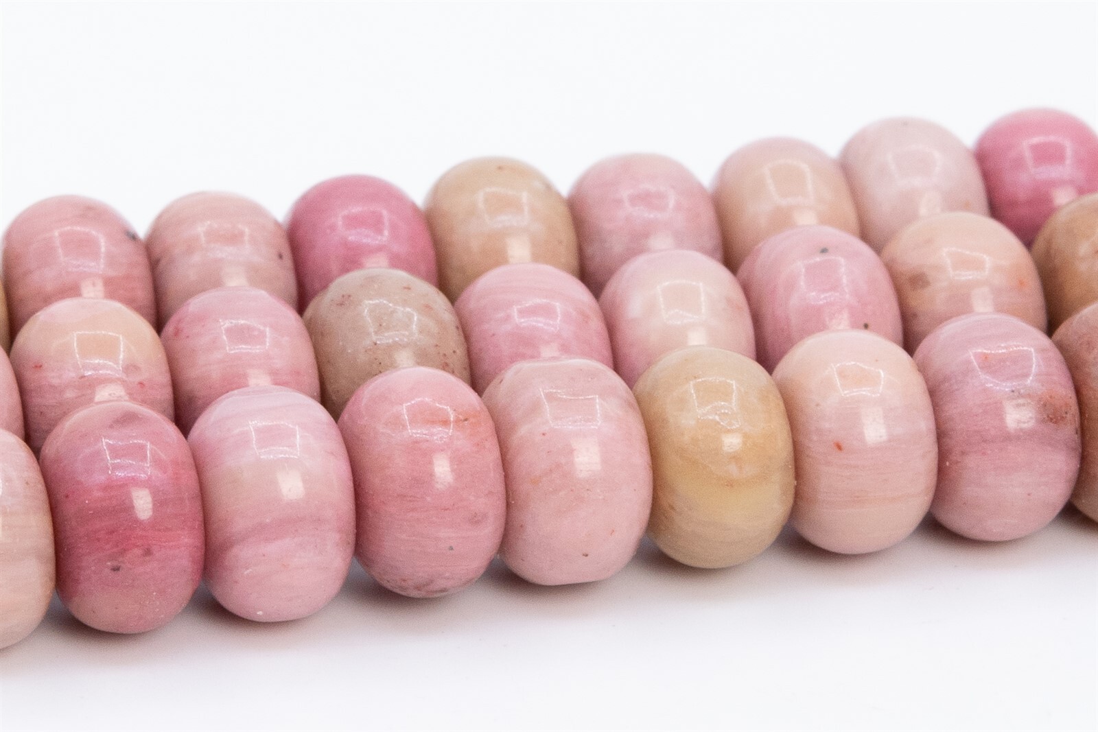 Natural Haitian Flower Rhodonite Grade AAA Rondelle Loose Beads 6x4MM 8x5MM