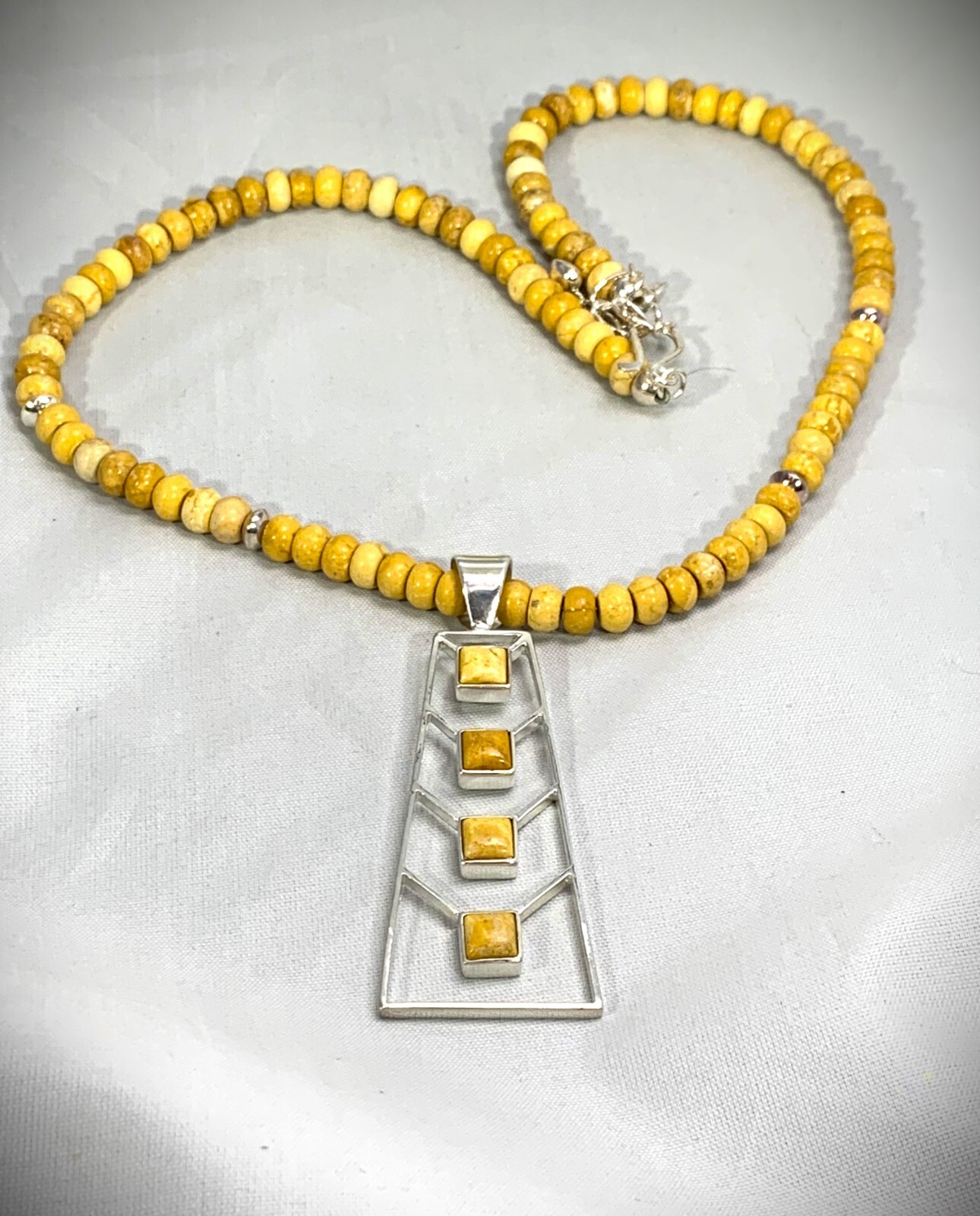 Mine Finds By Jay King Alunite & SS Adjustable Necklace & Pendant