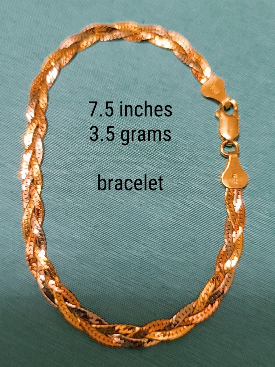 92.5 Pure Italy Silver Twisted Rope Necklace 18in 7.5g & Bracelet 7.5in 3.5g Set