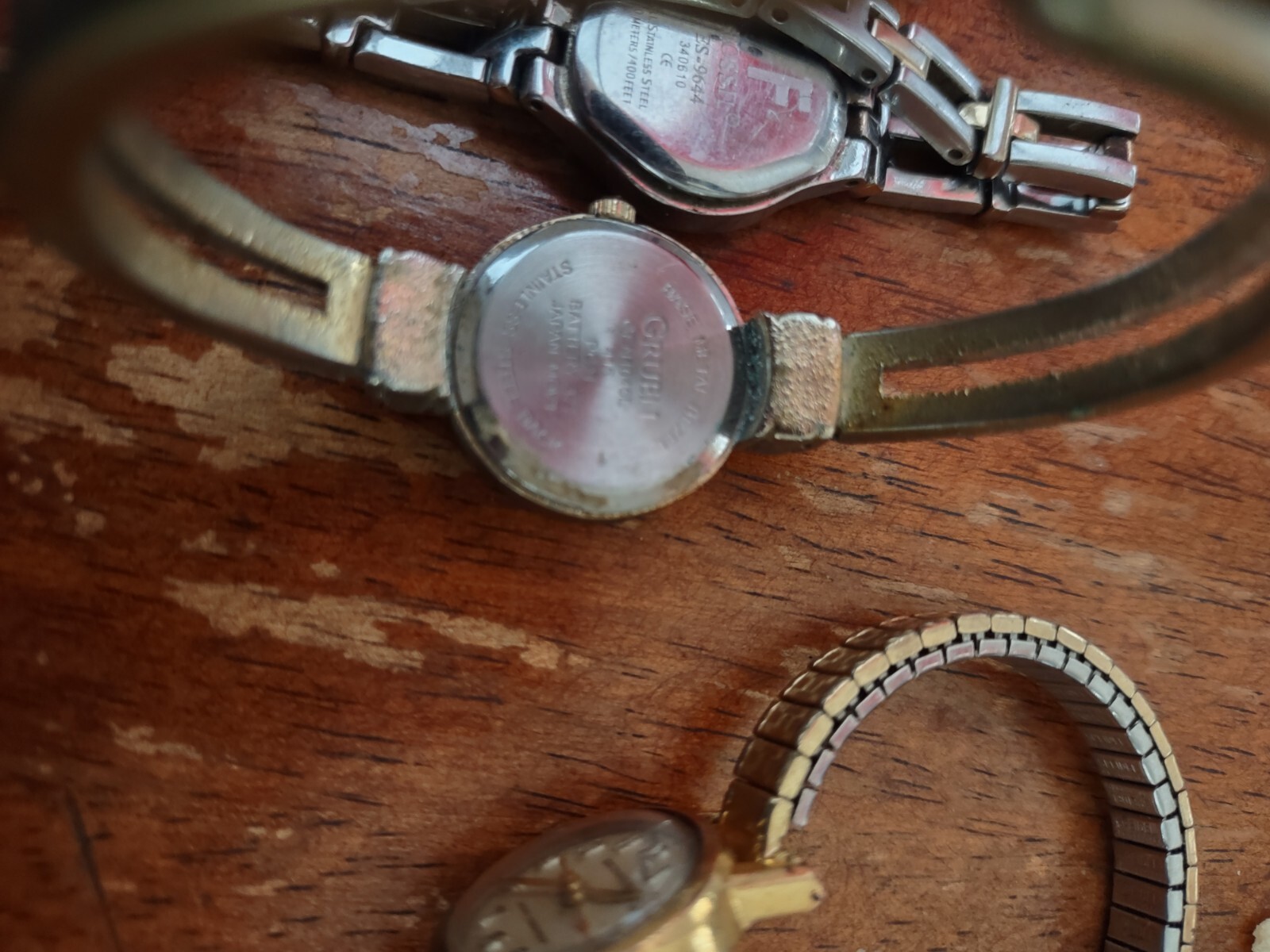 Vintage Ladies Watches 7pc Lot Parts And Repair Citizen,Bulova,Seiko,Pulsar,Etc