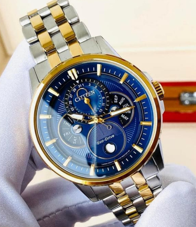 Citizen Eco-Drive Calendrier Dual Tone Moonphase Men’s Watch BU0054-52L