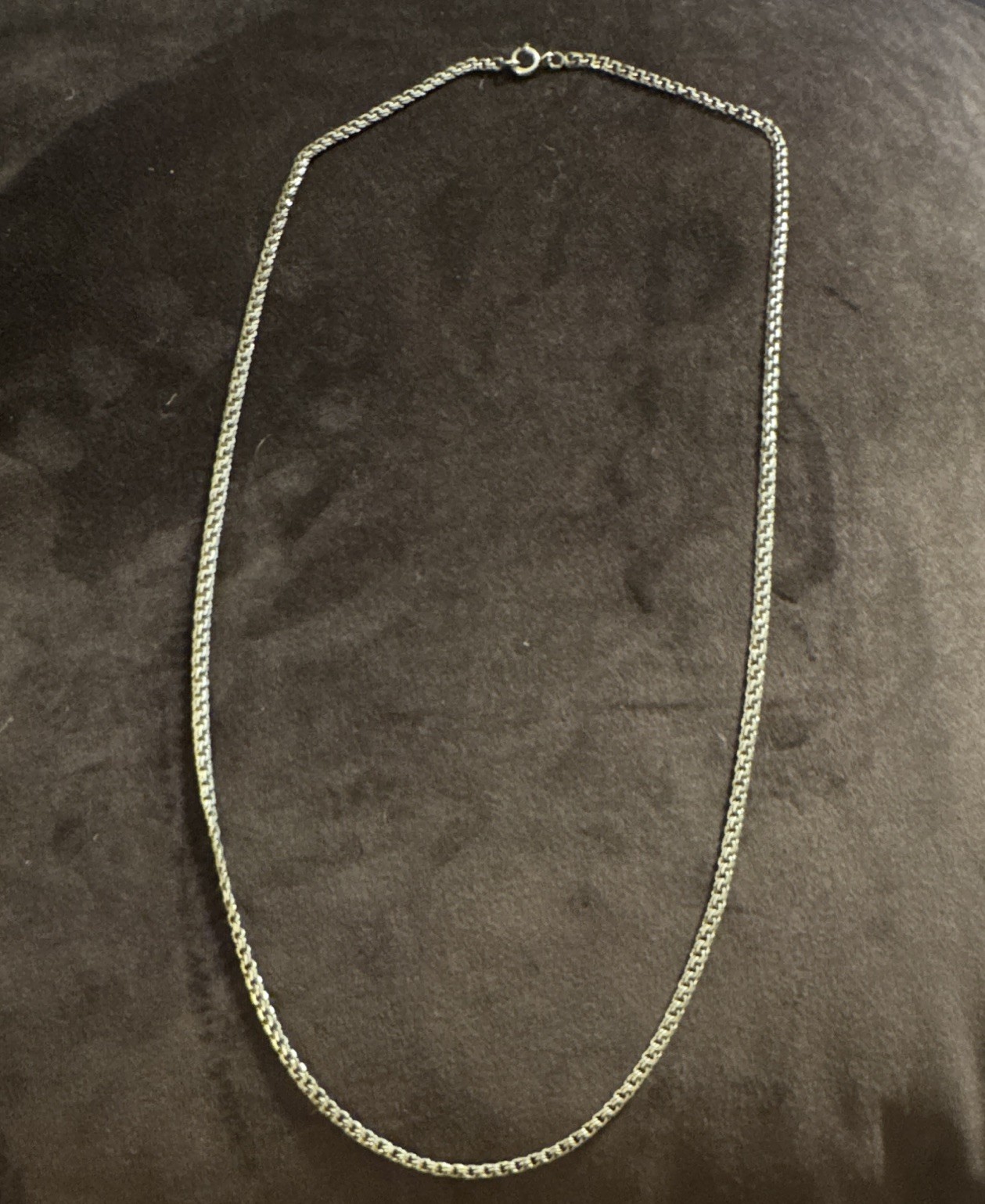 Antique Victorian Silver Double Rolo Belcher Chain Necklace 27.5 Bolt Ring