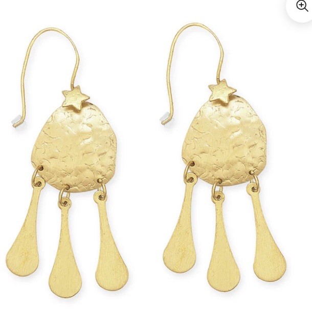 NEW Myra Bag Jewelry 10516 Star Shower EARRINGS In Gold
