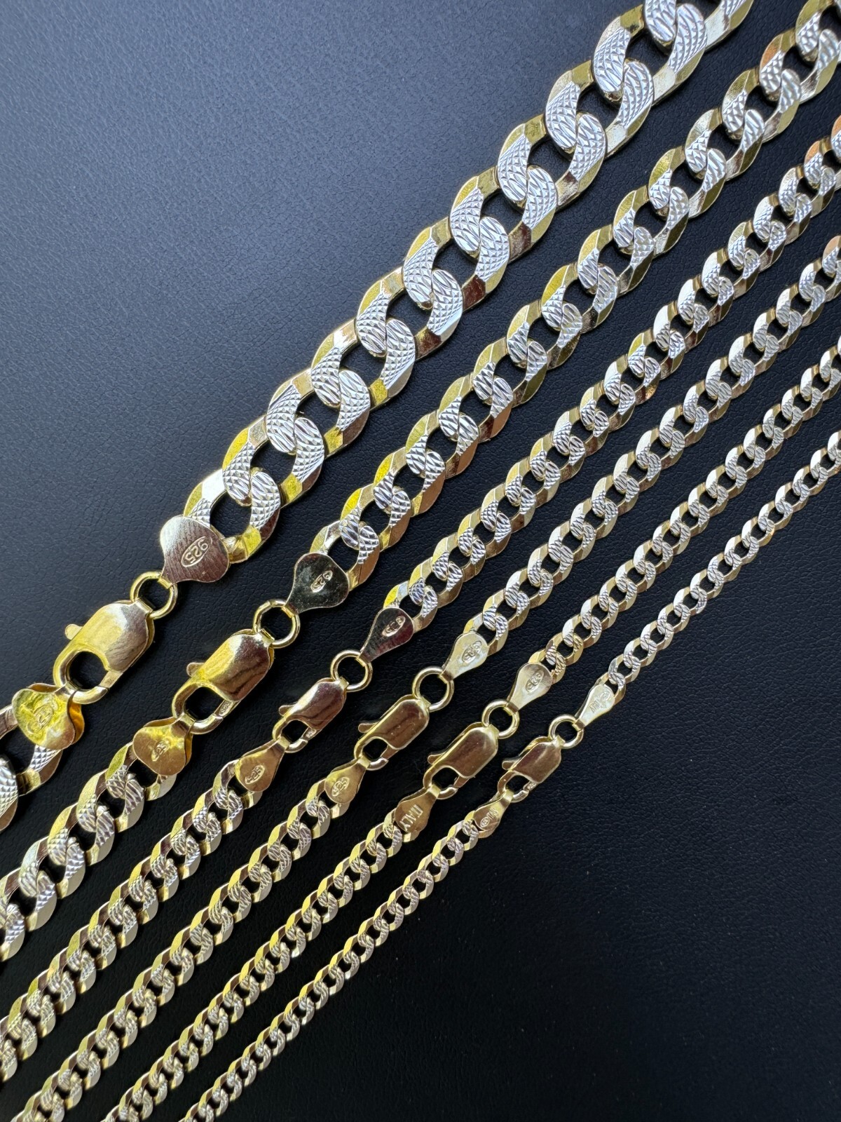 Miami Cuban Link Chain 14k Rose Gold Plated Solid 925 Silver Cut 5-8mm Necklace