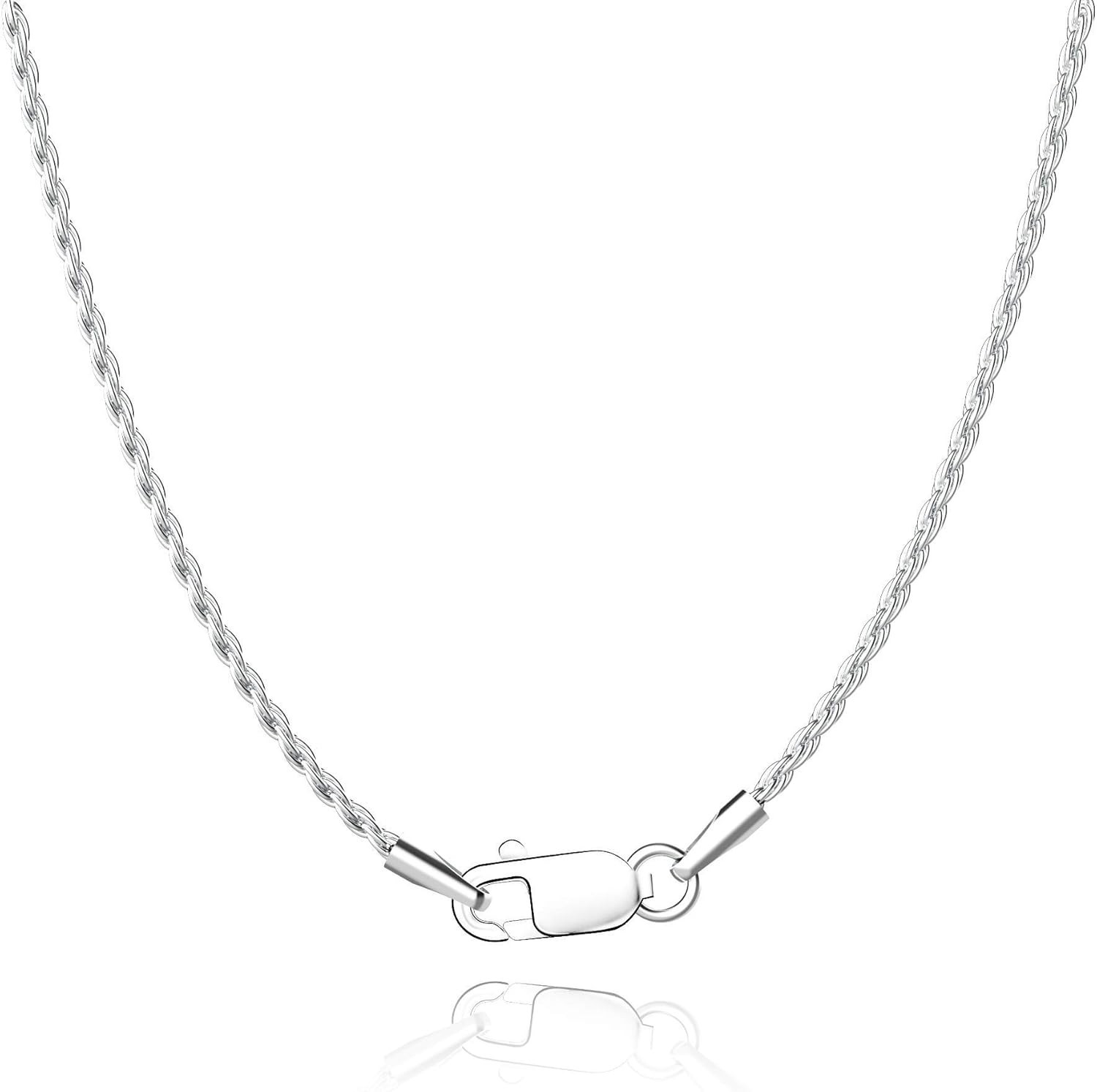 Unisex 18K Gold Plated 925 Silver Rope Chain Necklace – Super Shiny & Durable