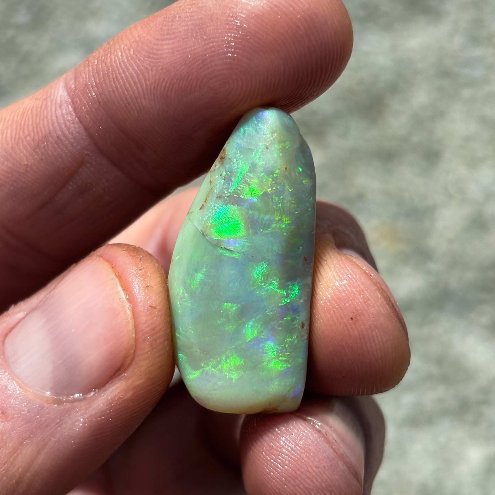 39 carat Lightning Ridge Australian Rough Opal Green Blue – EO-255 Opal UK