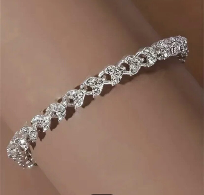 Ladies Silver Diamonte Sparkle Bracelet