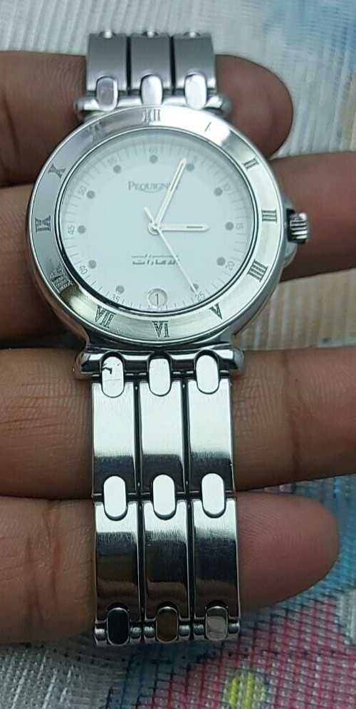 Pequignet Watch U.A.E Gifted Dial All Steel Mens Quartz 37mm Sapphire Crys Swiss