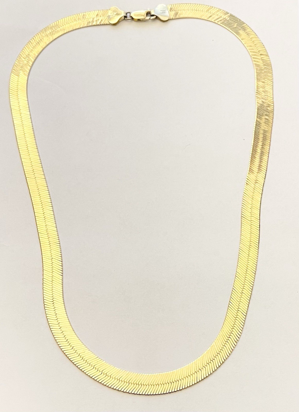 VTG 925 Milor Vermeil Herringbone Necklace 20″ Vermeil Sterling Silver 23.9Gr☚👀