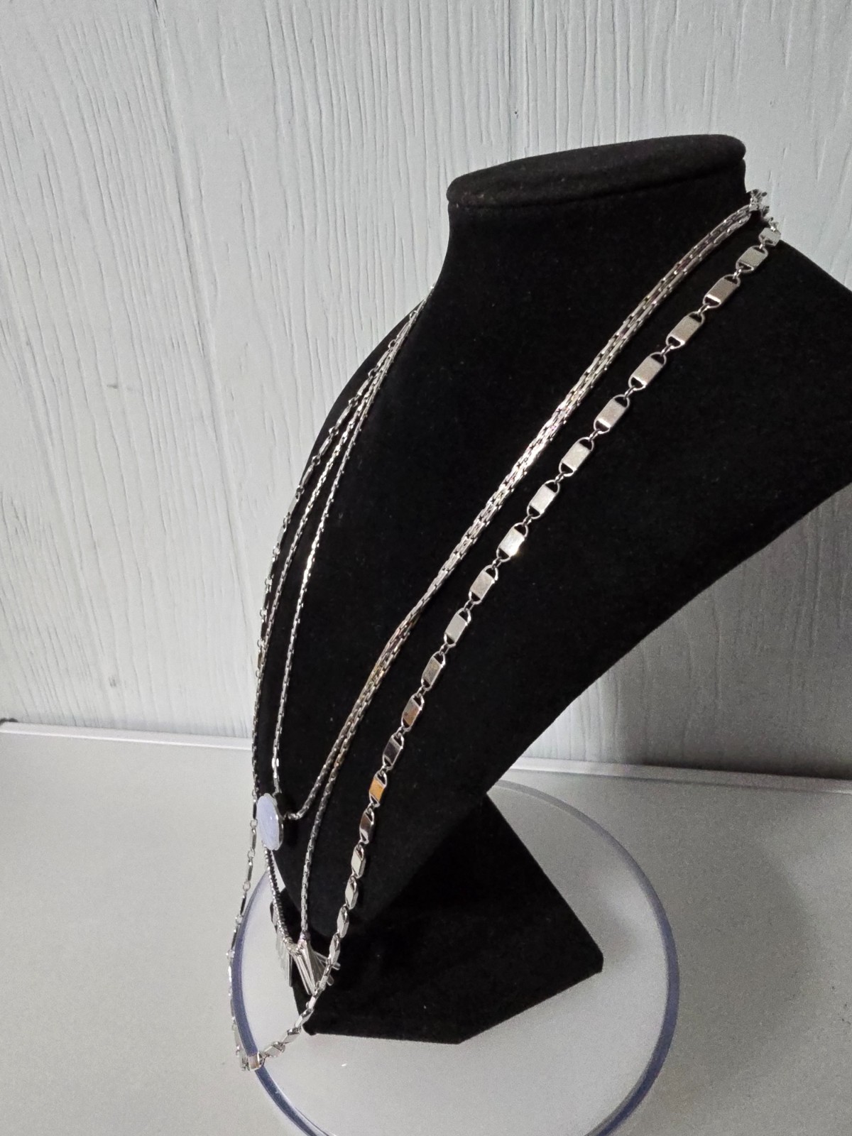 Authentic Vintage Henry Bendel NY Multi strand Layered Necklace silverTone Rare